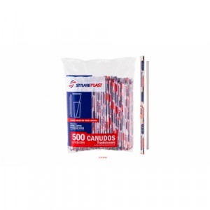 Canudo Reto Sachet C/500 5mm x 21cm (Vermelho) CS-302 (Strawplast)