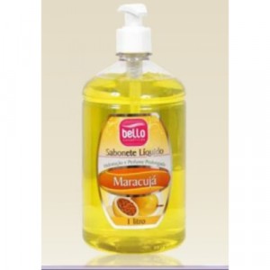 Sabonete Líquido Perfumado Frasco 1000ml com Pump Bello Maracuja (Amarelo)