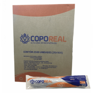 Copo Plástico  180ml PS Branco Tira C/100 Coporeal CR-180