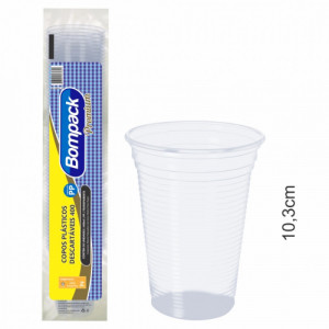 Copo Plástico 400ml PP Transparente Tira C/50 Bompack Premium BPT400TR