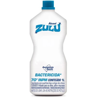 Álcool Líquido 70,0 INPM Frasco 1 Litro Uso Institucional Bactericida Zulu Coperalcool