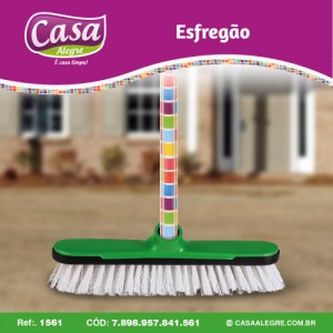 Vassoura Nylon com Cabo Cepo Plástico sem Capa Esfregão Casa Alegre