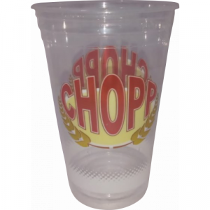 Copo Plástico Impresso PP 400ml Tira C/50 Chopp Transparente Copobras