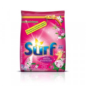 Detergente Pó Perfumado Sachê 1kg Surf Rosas & Flor de Lis