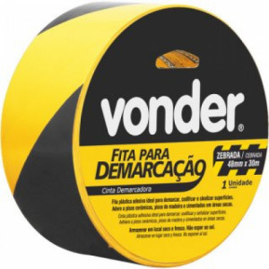 Fita Adesiva Demarcação Zebrada 48mm Rolo com 30m Nove54 Vonder