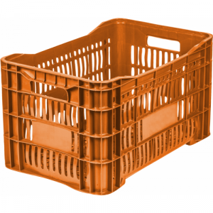 Contentor Caixa Plástica 46 Litros MS60L 31,5x36x55,6cm Laranja Mercoplasa