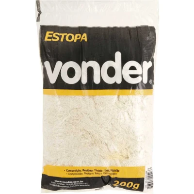 Pano Limpeza Estopa Branca para Polimento 200gr Vonder 6340013000