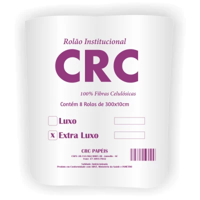 Papel Higiênico Rolão Folha Simples (100% Celulose) Extra-Luxo Fardo 8x300gr Cromopel CRC-307