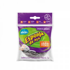 Esponja para Limpeza Esfregão de Aço Inox 17gr Alklin