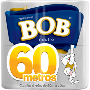 Papel Higiênico Rolinho Folha Simples  4x60m Bob Neutro CVG