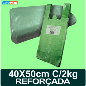 Sacola Plástica Rec 40X50cm Verde Fardo C/2KG Forte Kingdom