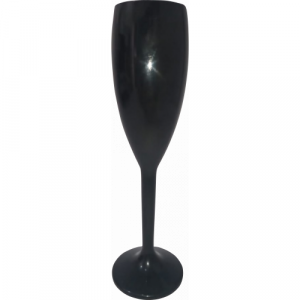 Copo Plástico Acrílico-PS 160ml Taça Champagne Preto Steelglass