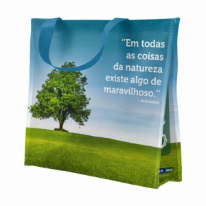 Sacola Plástica Reutilizável (37x18x35) Campo Verde Bompack