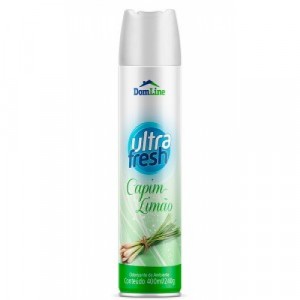 Aromatizante Ambiental Aerossol Frasco 400ml (Capim-Limão) Ultra Fresh (Domline)