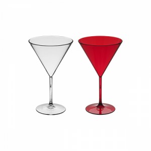 Copo Plástico Acrílico-PS 260ml Taça Martini Caribe Cristal Neoplas