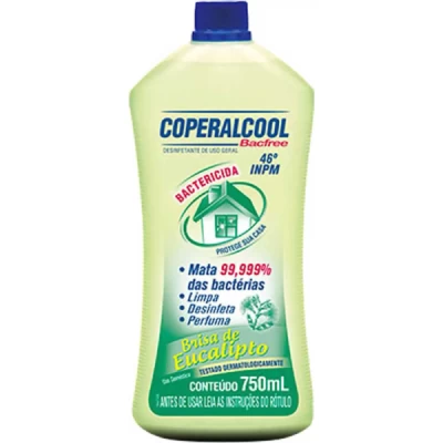 Álcool Líquido 46,0 INPM Frasco 750ml Bacfree Flor-de-Eucalipto Coperalcool